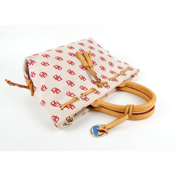 Dooney & Bourke Chalk Red Canvas & Leather Small Tote - Picture 4 of 15